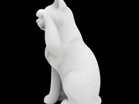 Waving Cat Statue 3D 打印模型