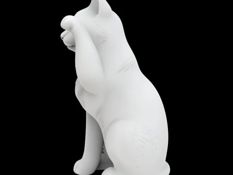 Waving Cat Statue 3D Print Model