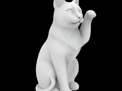 Waving Cat Statue 3D 打印模型