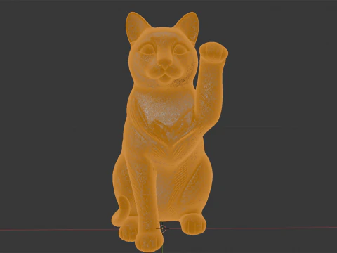 Waving Cat Statue 3D Print Model
