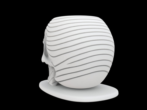 Zen Wave Skull Pen Cup 3D Druckmodell