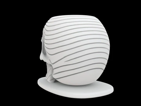 Zen Wave Skull Pen Cup 3D Print Model