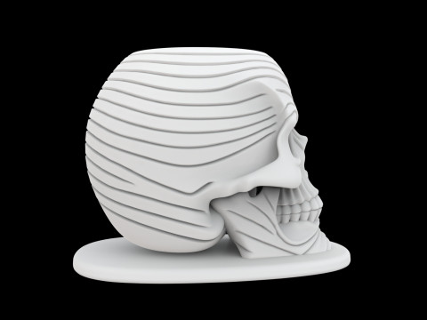 Zen Wave Skull Pen Cup 3D Druckmodell