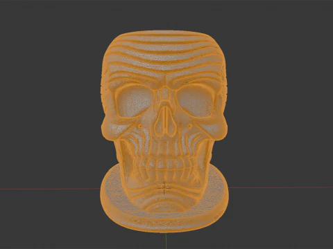 Zen Wave Skull Pen Cup 3D Print Model