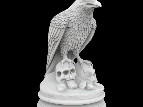 Dark Omen Raven Sculpture 3D 打印模型