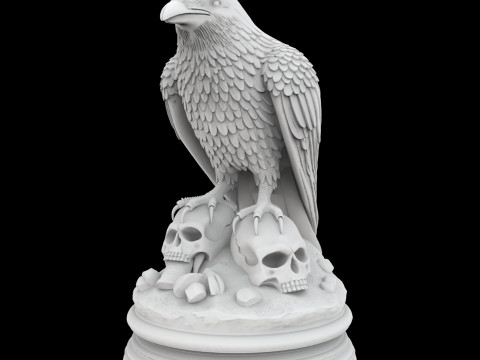 Dark Omen Raven Sculpture 3D Druckmodell