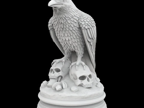 Dark Omen Raven Sculpture 3D Print Model