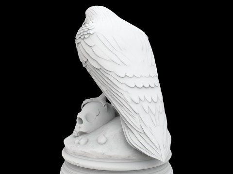Dark Omen Raven Sculpture 3D Druckmodell