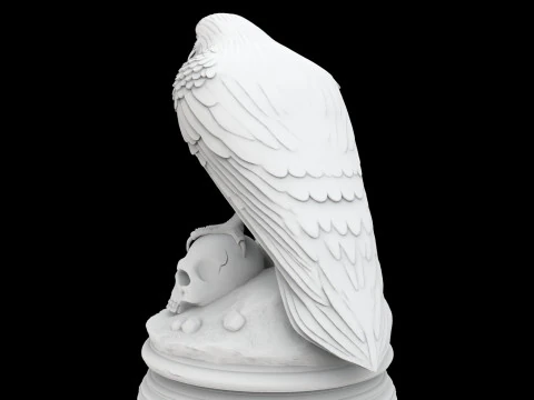 Dark Omen Raven Sculpture 3D Print Model