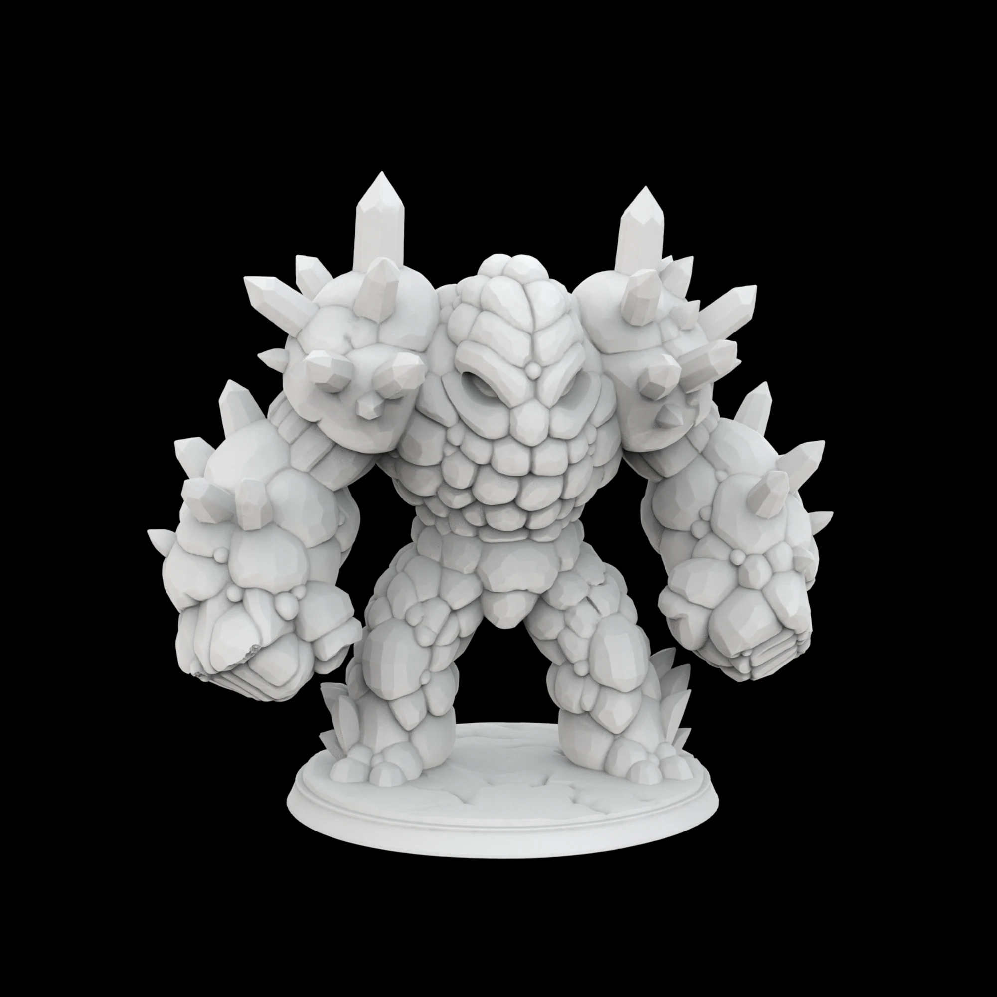 Earth Elemental Golem Miniature 3D Print Model .c4d .max .obj .3ds .fbx .stl .blend 