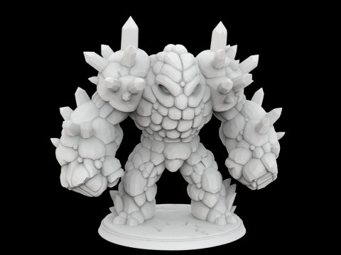 Earth Elemental Golem Miniature Modello di stampa 3D