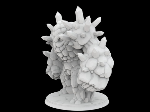 Earth Elemental Golem Miniature 3D Принт Модель