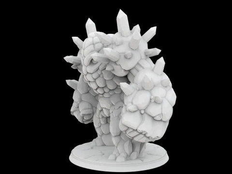 Earth Elemental Golem Miniature 3D Print Model