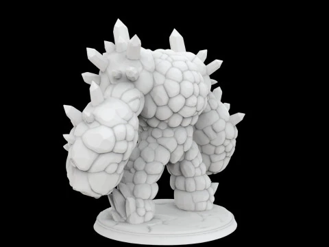 Earth Elemental Golem Miniature 3D Print Model