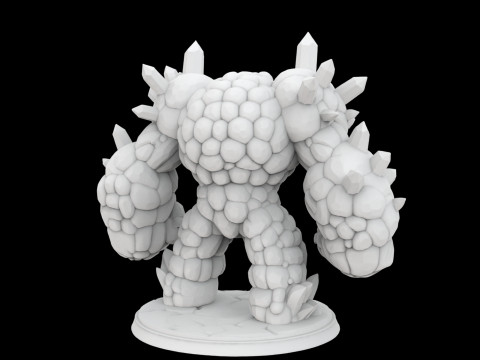 Earth Elemental Golem Miniature 3D Принт Модель
