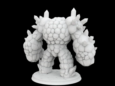Earth Elemental Golem Miniature 3D Print Model