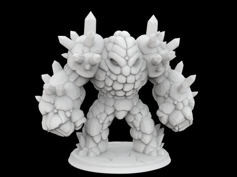 Earth Elemental Golem Miniature 3D Принт Модель