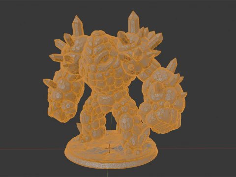 Earth Elemental Golem Miniature 3D Print Model