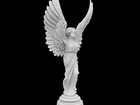 CElegant Angel Wings Rising Sculpture Modello di stampa 3D