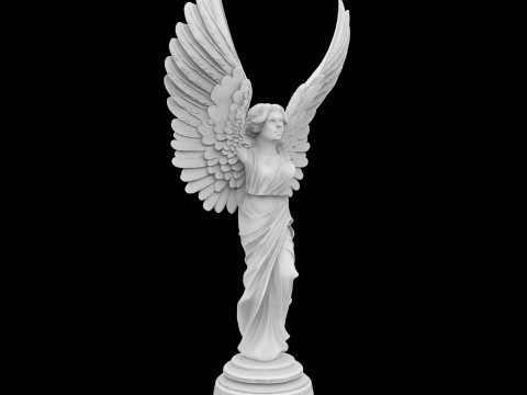 CElegant Angel Wings Rising Sculpture 3D Baskı Modeli