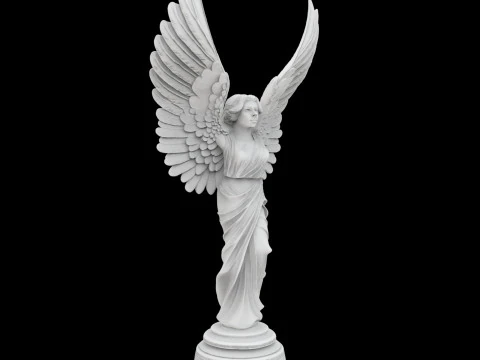 CElegant Angel Wings Rising Sculpture 3D Print Model