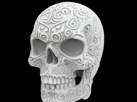 Gothic Ornamental Skull 3D Print Model