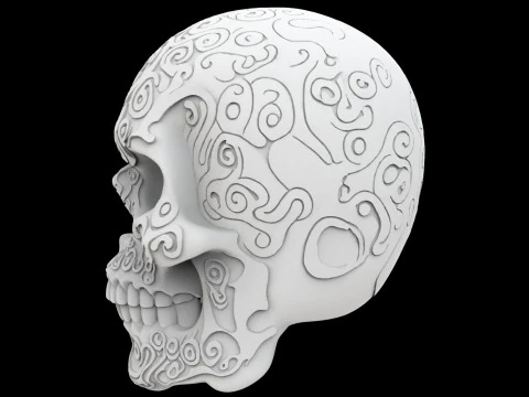 Gothic Ornamental Skull 3D Print Model