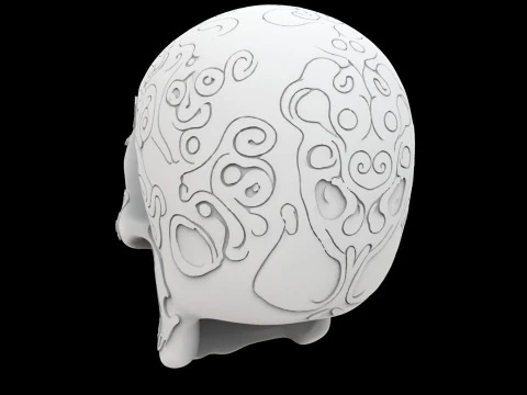 Gothic Ornamental Skull 3D Print Model