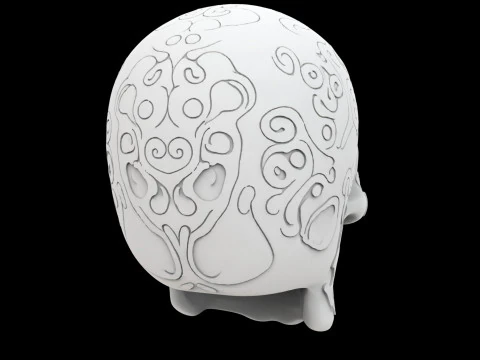 Gothic Ornamental Skull 3D Print Model