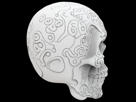 Gothic Ornamental Skull 3D Print Model