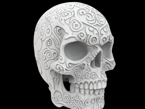 Gothic Ornamental Skull 3D Print Model