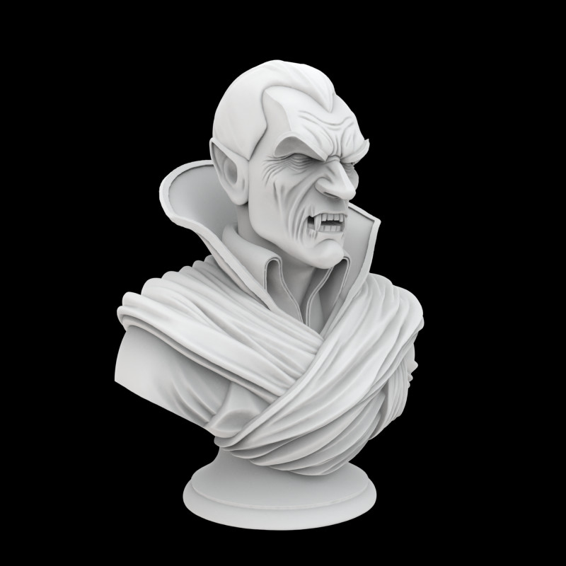 Gothic Vampire Bust Modello di stampa 3D .c4d .max .obj .3ds .fbx .stl .blend
