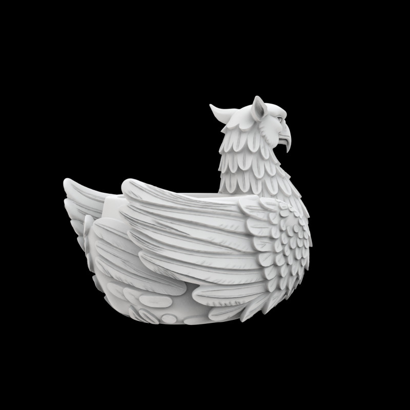 Mythical Griffin Planter Decorative 3D Print Model .c4d .max .obj .3ds .fbx .stl .blend 