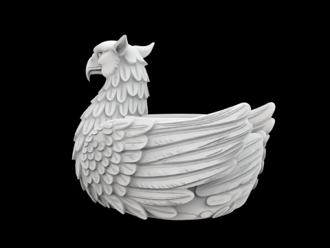 Mythical Griffin Planter Decorative 3D Print Model