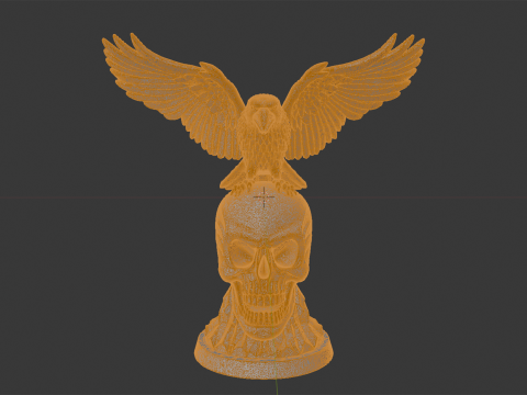 Raven on Skull Gothic Sculpture 3D P 3D Baskı Modeli