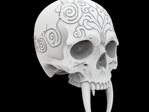 Tribal Skull with Fangs 3D प्रिंट मॉडल