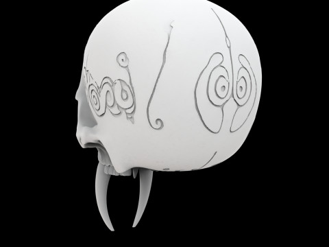 Tribal Skull with Fangs 3D Принт Модель