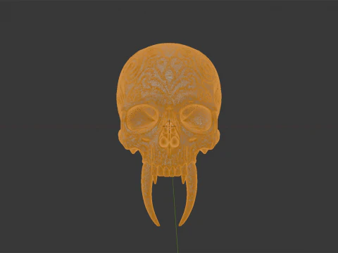 Tribal Skull with Fangs 3D Print Model