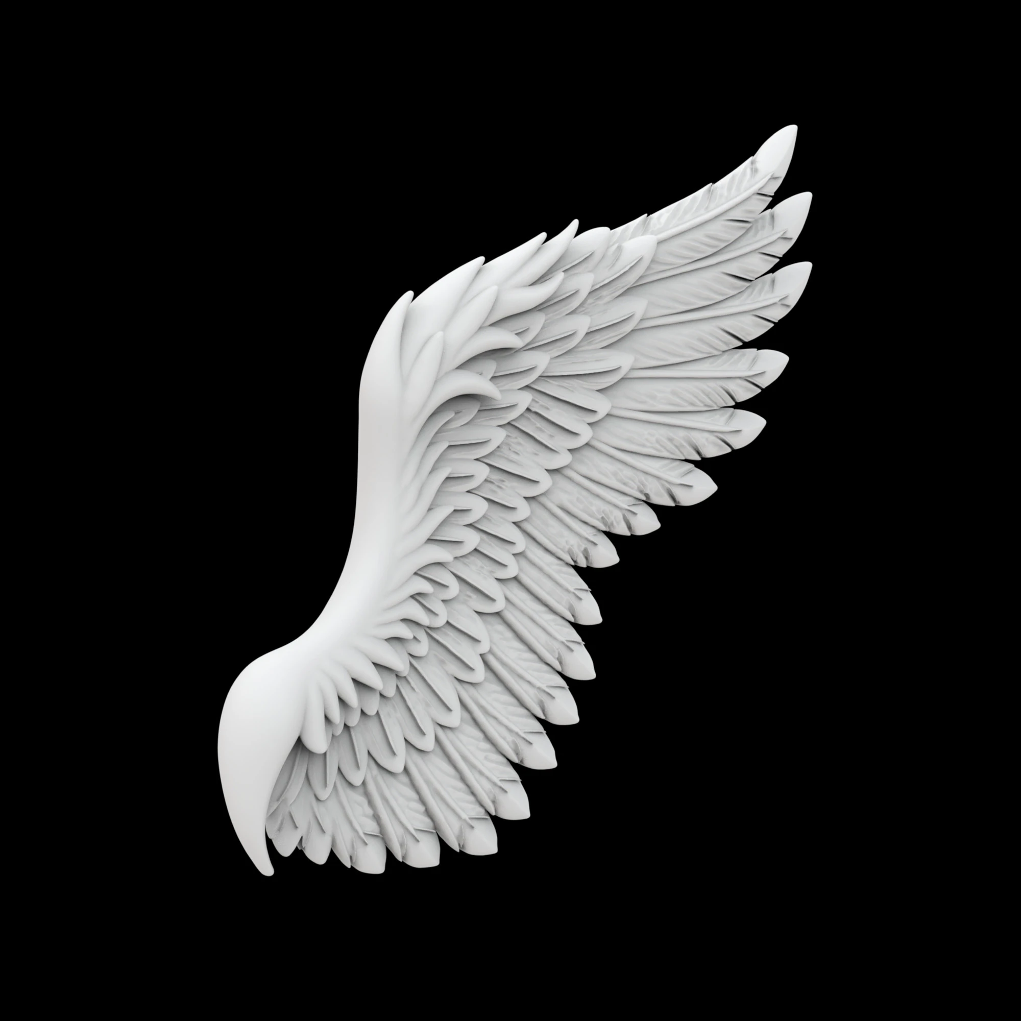 Angelic Demon Wings with Dark Feathers 3D Printable Model 3D Print Model .c4d .max .obj .3ds .fbx .stl .blend 