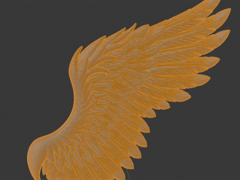 Angelic Demon Wings with Dark Feathers 3D Printable Model 3Dプリントモデル