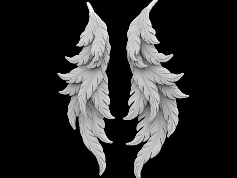 Angelic Feather Earrings 3D Print Model