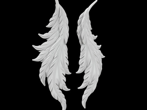 Angelic Feather Earrings 3D Print Model
