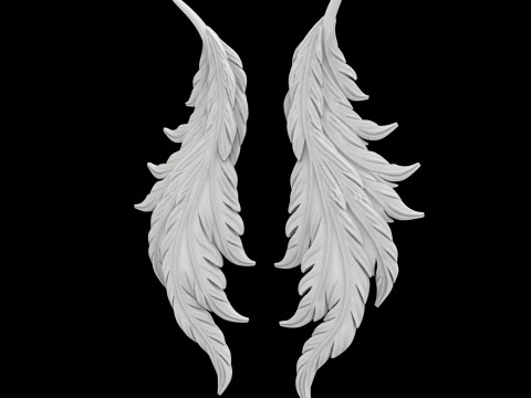 Angelic Feather Earrings 3D Print Model