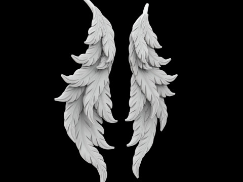 Angelic Feather Earrings 3D Print Model
