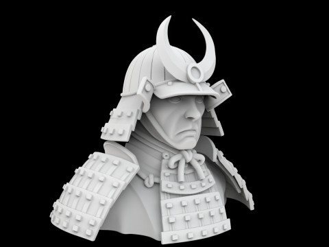 Samurai Warrior Bust Model do druku 3D