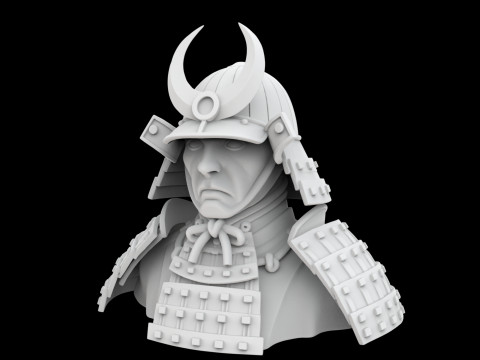 Samurai Warrior Bust 3D 打印模型