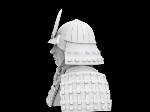 Samurai Warrior Bust 3D Print Model