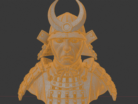 Samurai Warrior Bust 3D 打印模型