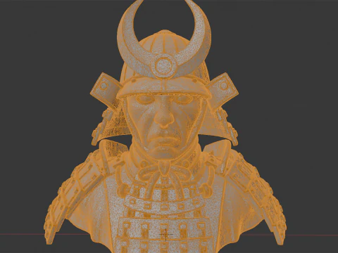 Samurai Warrior Bust 3D Print Model