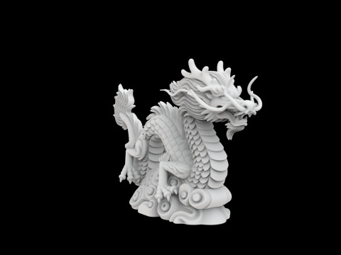 Chinese Dragon Statue 3D Printable M Modelo de impresión 3D